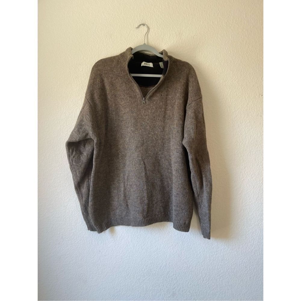 Rei vintage virgin‎ wool quarter zip sweater size xlarge